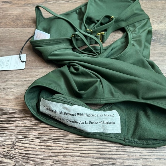 Women's Keyhole One Piece Swimsuit - Shade & Shore™ Dark Green XS - Picture 7 of 7